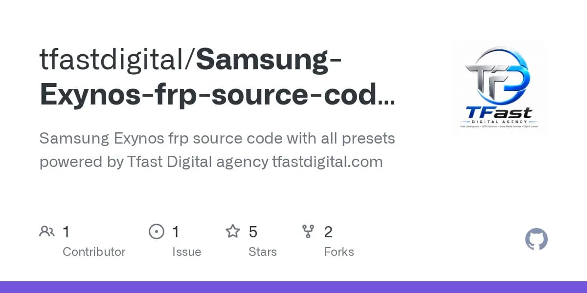 Samsung Exynos FRP Tool — GitHub repository card