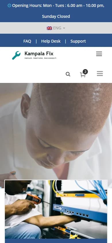 Kampala Fix mobile homepage screenshot