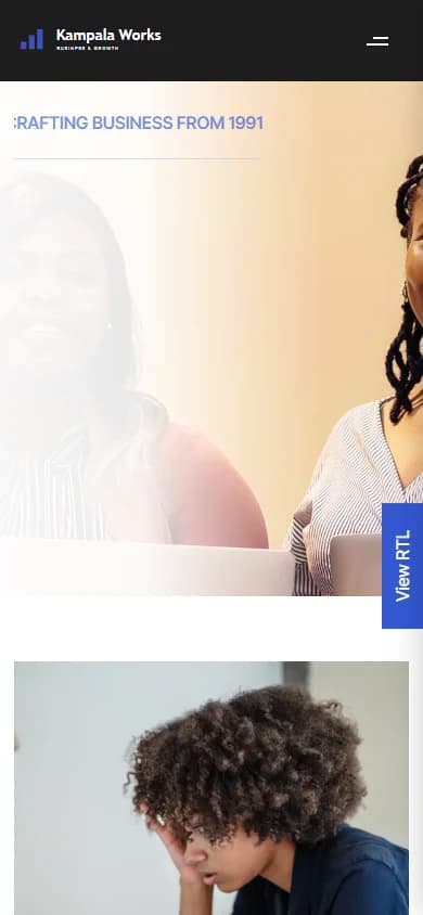 Kampala Works mobile homepage screenshot