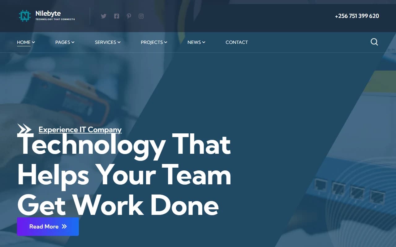 Nilebyte desktop homepage screenshot
