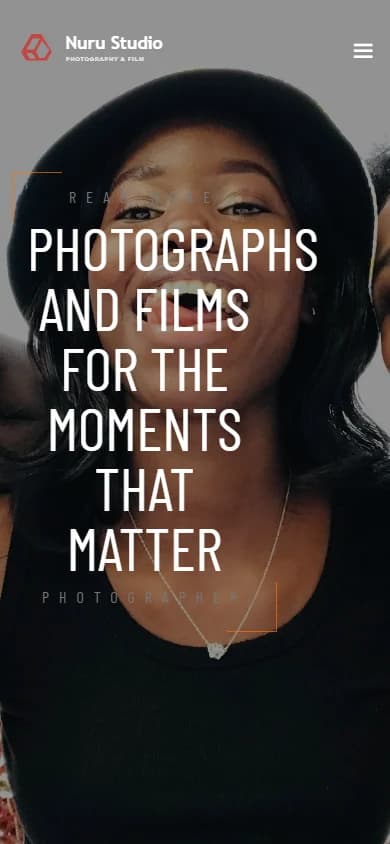 Nuru Studio mobile homepage screenshot