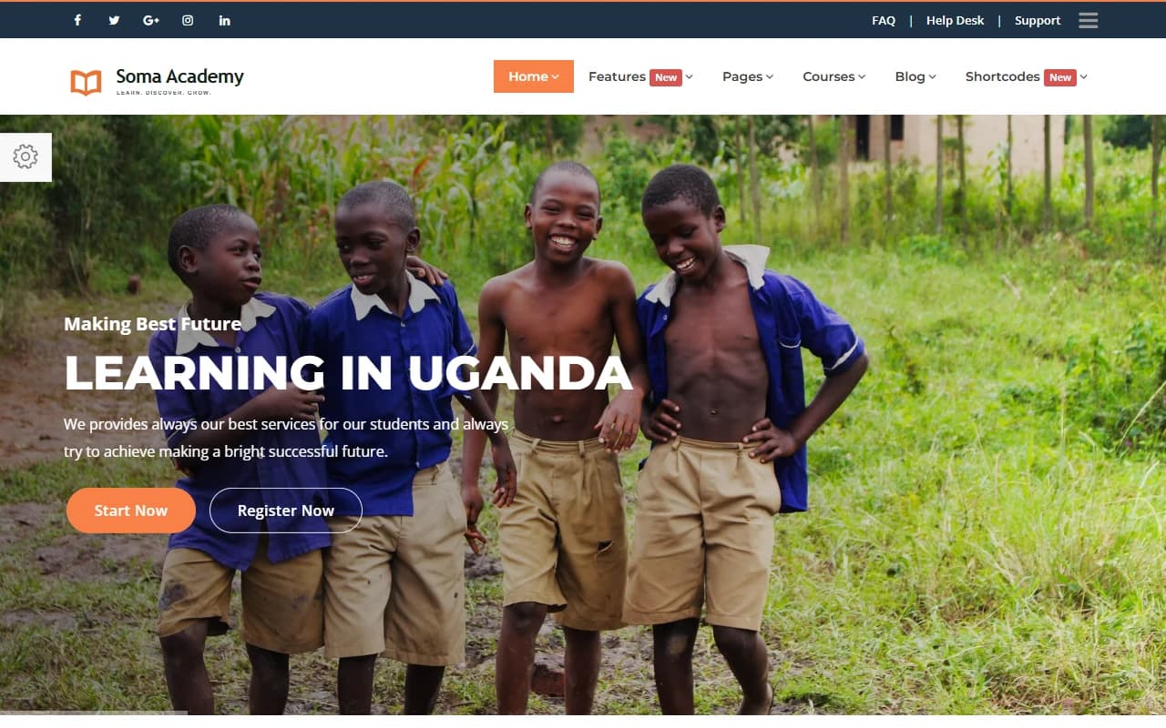 Soma Academy desktop homepage screenshot