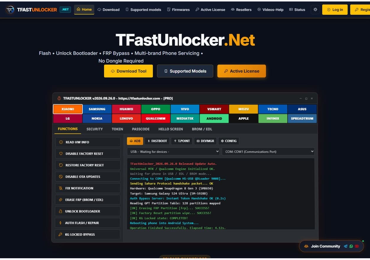 Official TFAST project interface