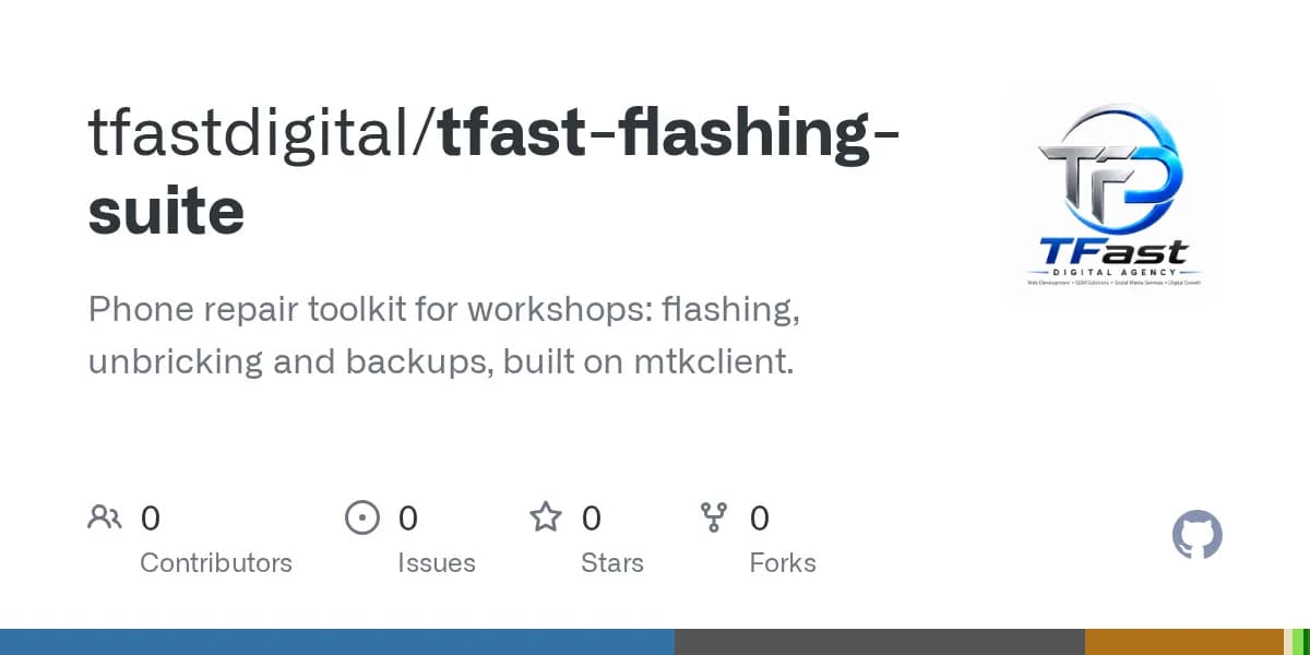 TFast Flashing Suite — GitHub repository card