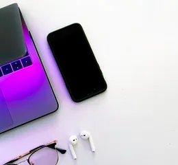 Laptop and mobile devices photographed in Kampala