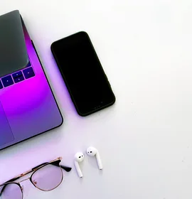 Laptop and mobile devices photographed in Kampala