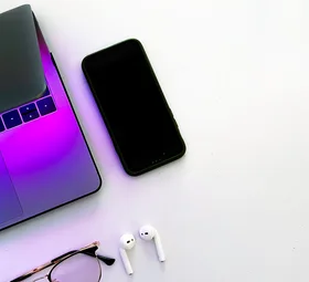 Laptop and mobile devices photographed in Kampala