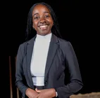 Professional woman in a dark suit