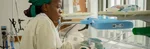 Nurse providing neonatal care in a hospital
