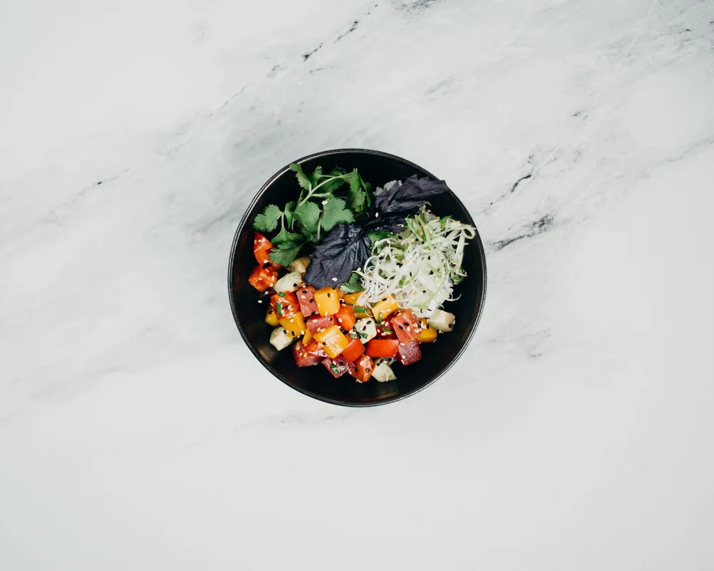 Fresh vegetable salad in a bowl