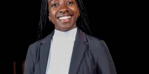 Professional woman in a dark suit