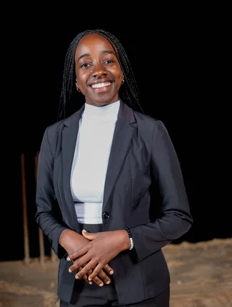 Professional woman in a dark suit