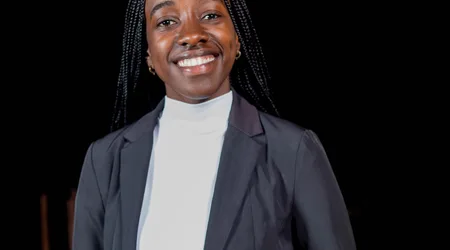 Professional woman in a dark suit