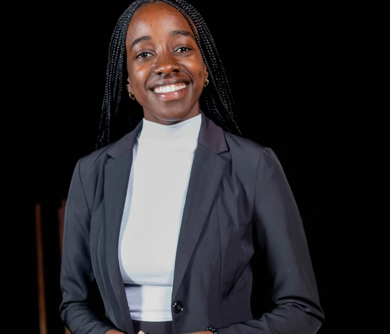Professional woman in a dark suit