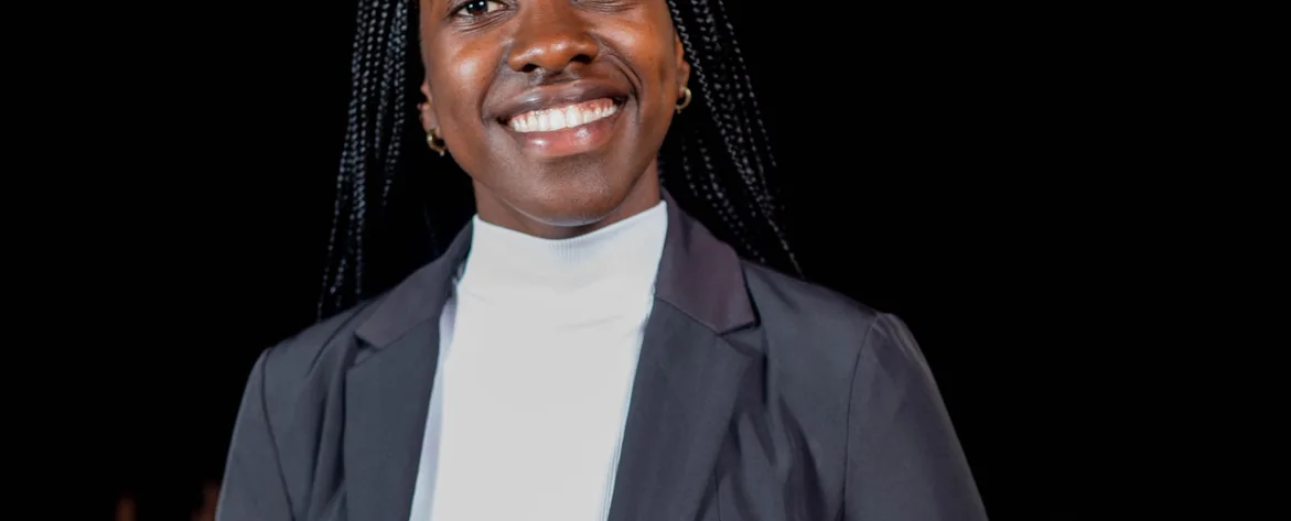 Professional woman in a dark suit