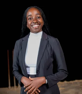 Professional woman in a dark suit