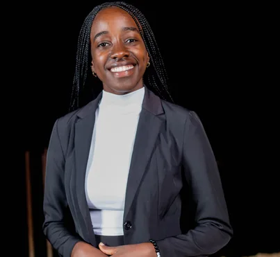 Professional woman in a dark suit