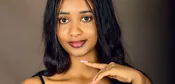 Woman photographed in a Kampala portrait studio