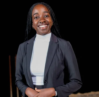 Professional woman in a dark suit