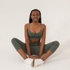 Black woman practising seated yoga